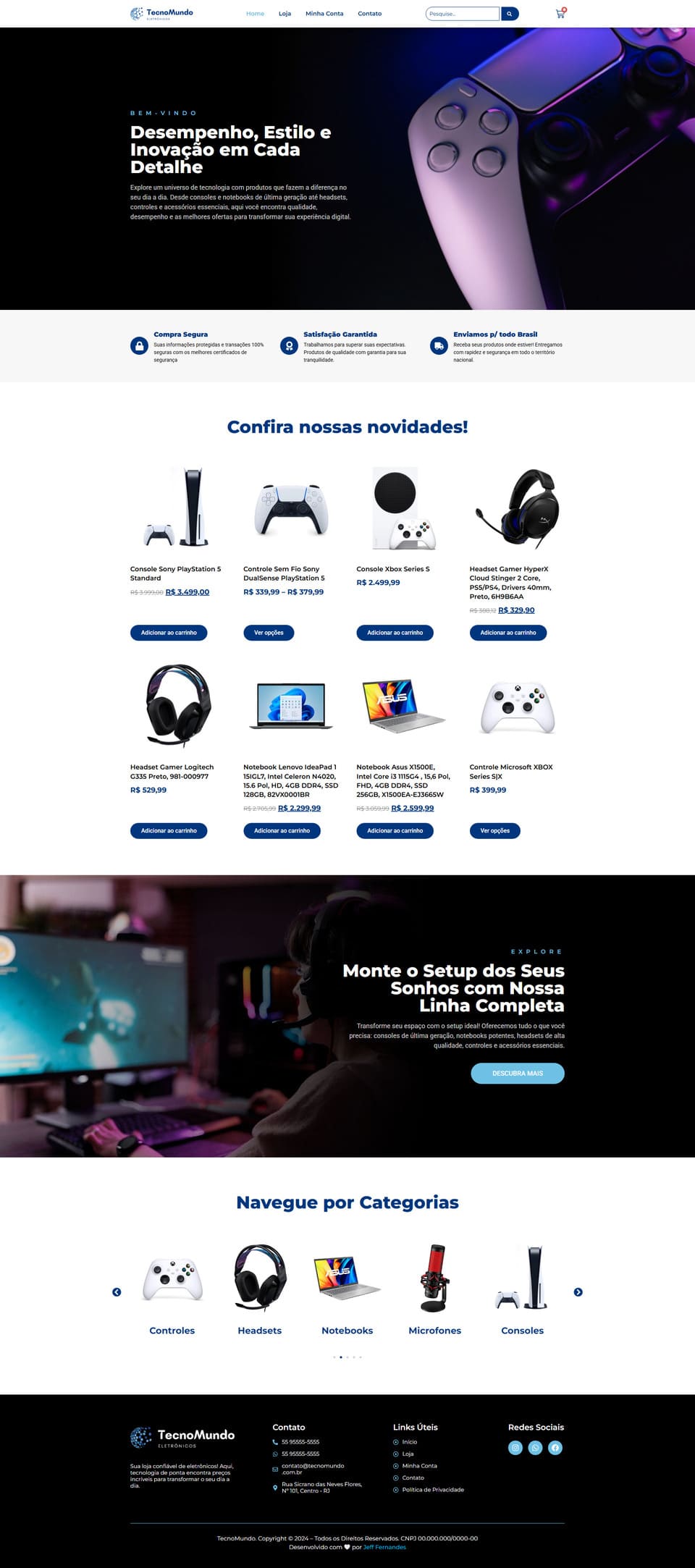 Página Inicial do site TecnoMundo